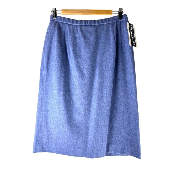 NWT Pendleton Westminster Light Blue Wool Midi Skirt, Women's Size 12 Petite - Picture 1 of 7